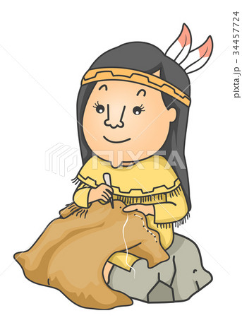 Girl Native American Cloth Buffalo Skin  34457724