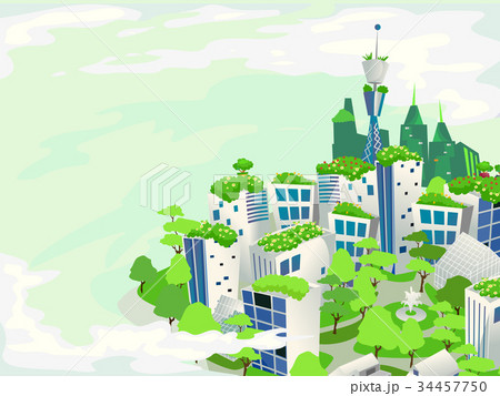 Eco Green Urban City Illustration 34457750