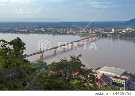 Lao-Nippon Bridge, Mekong River, Pakse, Lao PDR Lao-Nippon Bridge, Mekong River, Pakse, Lao PDR 34459759
