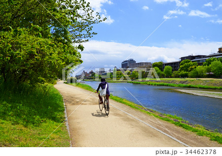 京都　鴨川の風景 34462378