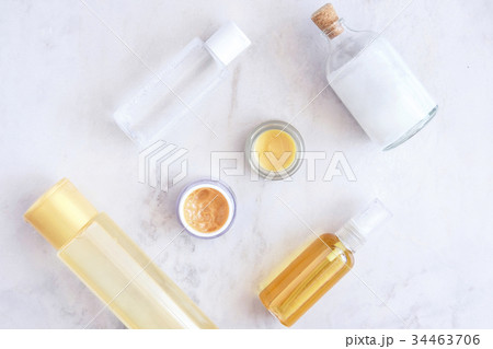 Natural skincare beauty products from above Natural skincare beauty products from above 34463706