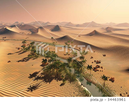 Breathtaking sunrise on the Sahara desert 3d Breathtaking sunrise on the Sahara desert 3d 34463961