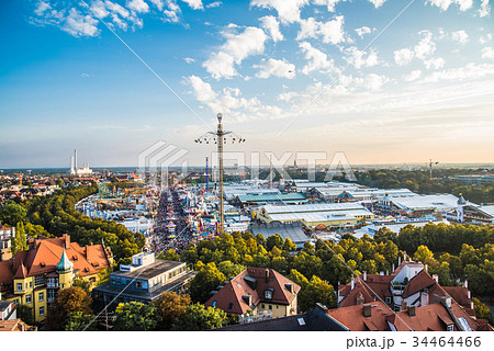 Aerial view of Oktoberfest in Munich 34464466