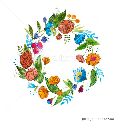 Aquarelle floral composition for card design or Aquarelle floral composition for card design or 34464588