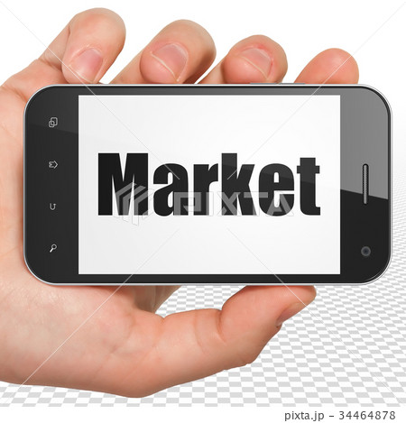 Advertising concept: Hand Holding Smartphone with 34464878