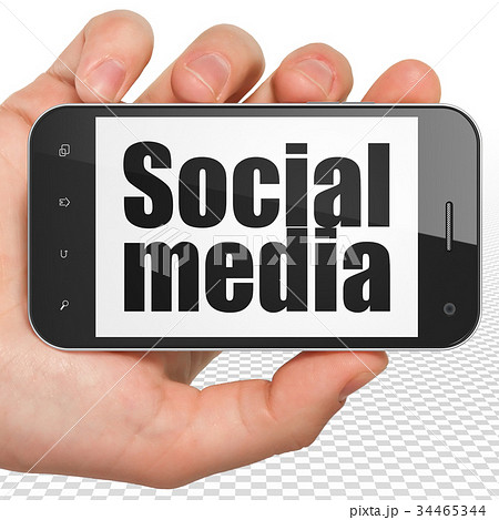 Social network concept: Hand Holding Smartphone Social network concept: Hand Holding Smartphone 34465344