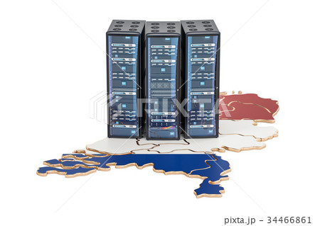 Data Center servers rack in Netherlands concept 34466861
