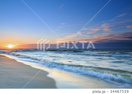 Beautiful sunset on the Baltic Sea 34467539