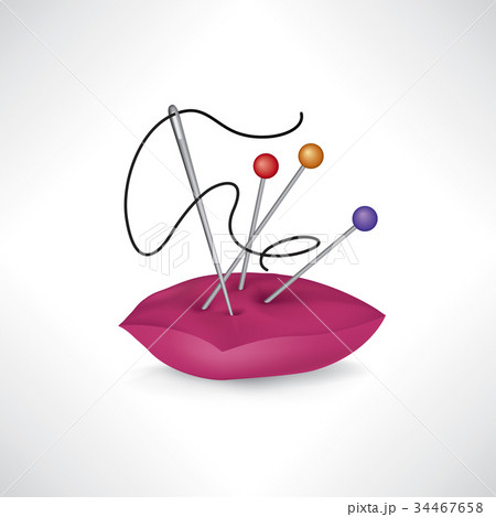 Needle and thread icon. Sewing sign. 34467658