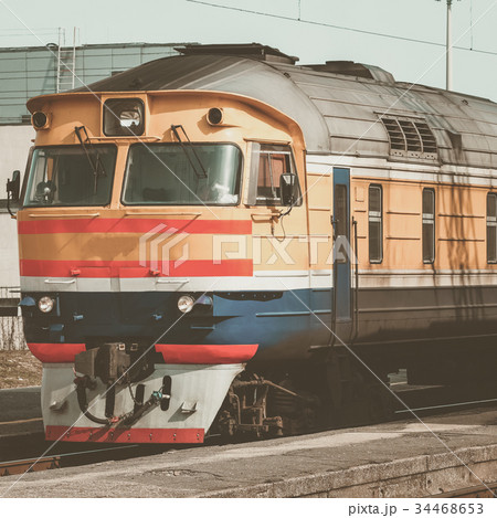 Yellow diesel train 34468653