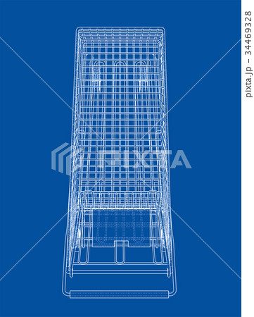 Sketch shopping trolley. Vector 34469328