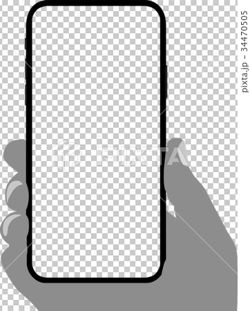 汎用スマートフォンフレーム 絵型 モック 手持ちイラストのイラスト素材 34470505 Pixta
