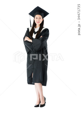 confident elegant graduate woman hand crossed 34471735