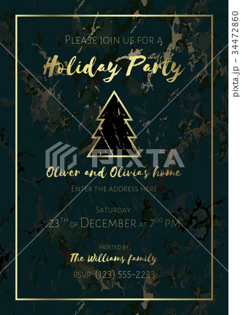 Invitation to a holiday party. Marble background. 34472860