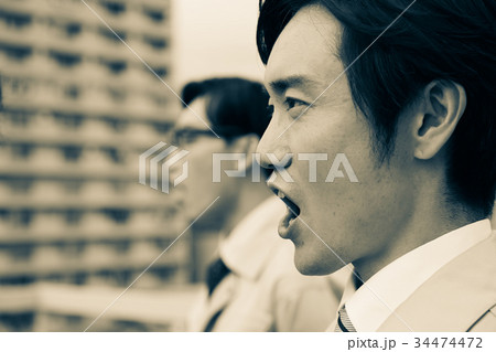 昭和のサラリーマン　朝礼 34474472