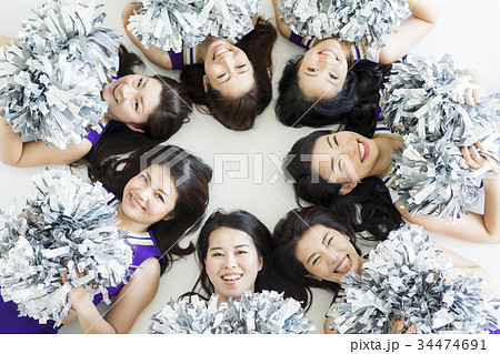 チアリーダー　円陣　ポートレート 34474691
