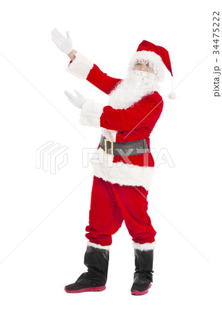 merry Christmas Santa Claus with showing gesture merry Christmas Santa Claus with showing gesture 34475222