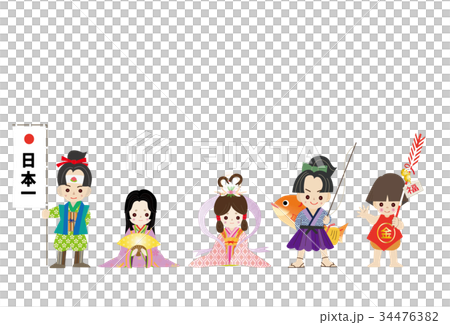 年賀状テンプレート 三太郎と二姫 年賀状テンプレート 三太郎と二姫 34476382