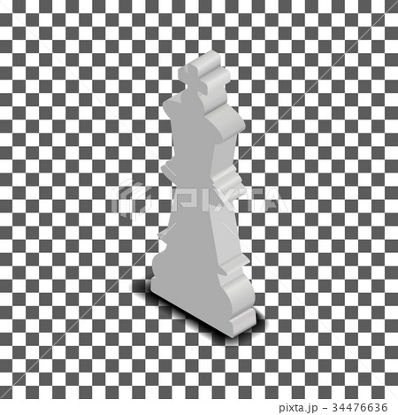 White king chess piece isometric, vector  34476636
