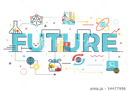 Future word lettering illustration 34477996