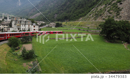 スイス ブルージオ橋 Brusio Viaduct Swissの写真素材