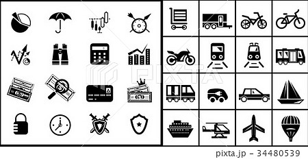 Black icon set Black icon set 34480539