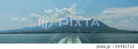 長崎　島原半島の眉山と雲仙岳 34482713