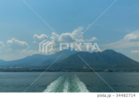 長崎 島原半島の眉山と雲仙岳 長崎 島原半島の眉山と雲仙岳 34482714