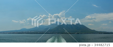 長崎　島原半島の眉山と雲仙岳 34482715