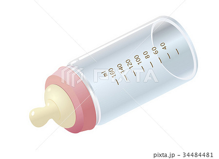 哺乳瓶_ピンク_空　斜め 34484481