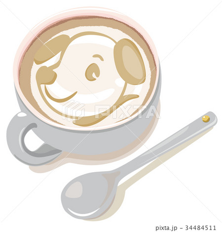 ラテアート　わんこ 34484511