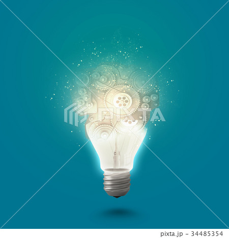 Light bulb with cogwheels 34485354