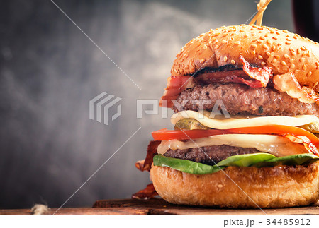Delicious fresh homemade burger 34485912
