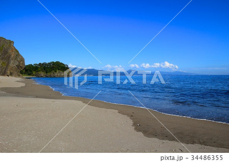 文学碑公園付近の海岸からの眺め(豊浦町) 文学碑公園付近の海岸からの眺め(豊浦町) 34486355