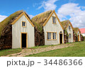 Typical Icelandic turf house in Glaumbaer, Iceland 34486366