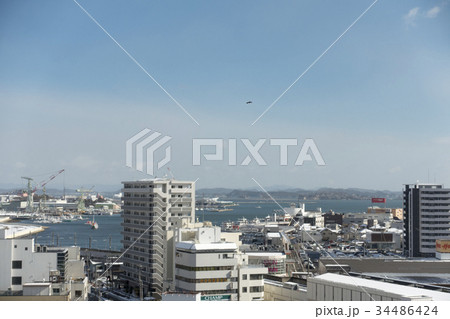 塩竈市の街並み景観を空撮 塩竈市の街並み景観を空撮 34486424