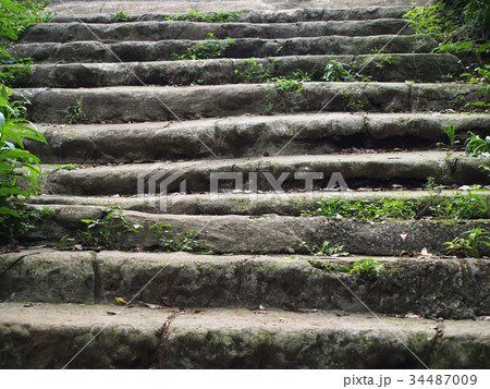 石段風階段の正面の写真素材