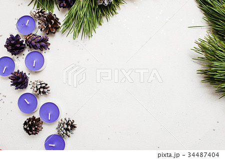 Festive background of New Year decoration 34487404