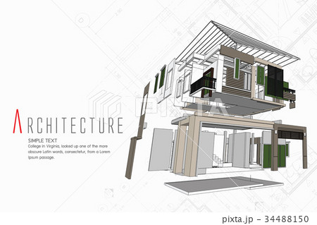 An exploded view of a building An exploded view of a building 34488150