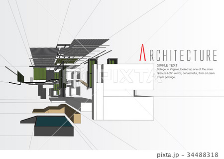An exploded view of a building 34488318