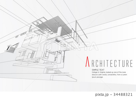 An exploded view of a building 34488321