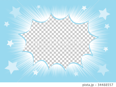 漫畫漫畫氣球和鬥魚閃光藍色 34488557