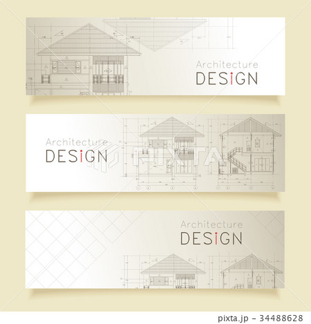 Set of horizontal banners with parts of section Set of horizontal banners with parts of section 34488628