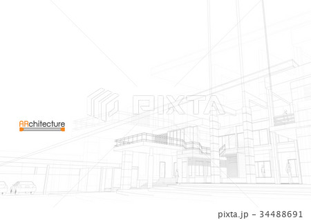 sketch design of house,vector 34488691