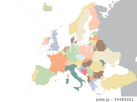 Colorful Europe continent map Colorful Europe continent map 34489301
