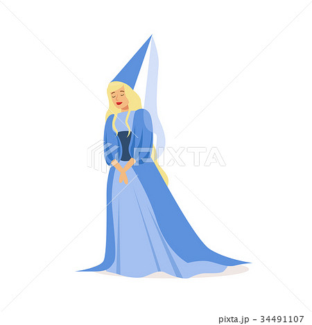 Beautifull princess in a blue ball dress and 34491107