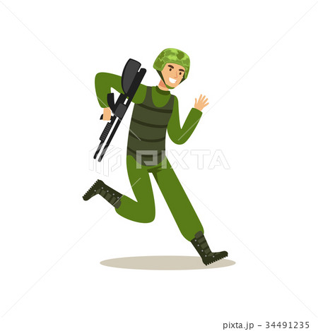 Infantry troops soldier character in camouflage Infantry troops soldier character in camouflage 34491235