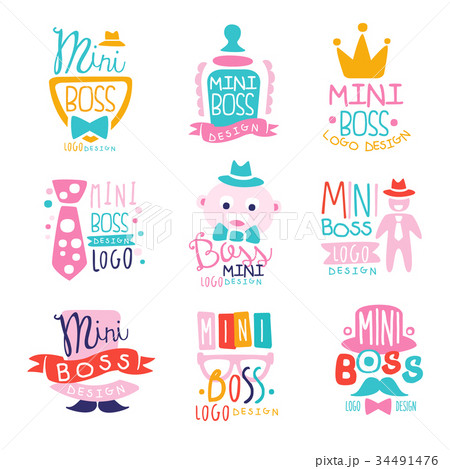 Mini boss logo design colorful hand drawn vector 34491476