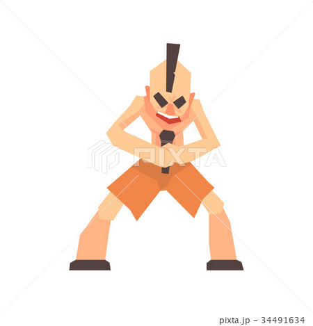 Punk rock singer character cartoon vector 34491634
