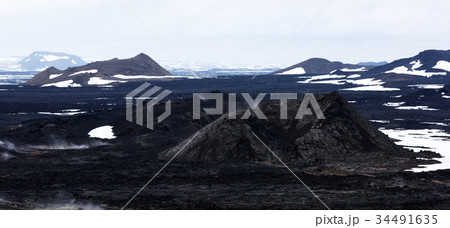 Lavas field in the geothermal valley Lavas field in the geothermal valley 34491635